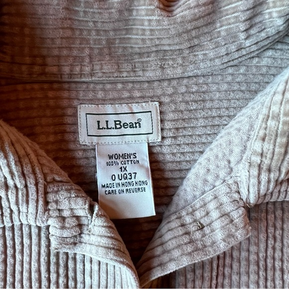 Vintage LL Bean wide wale tan corduroy shirt - Picture 3 of 8